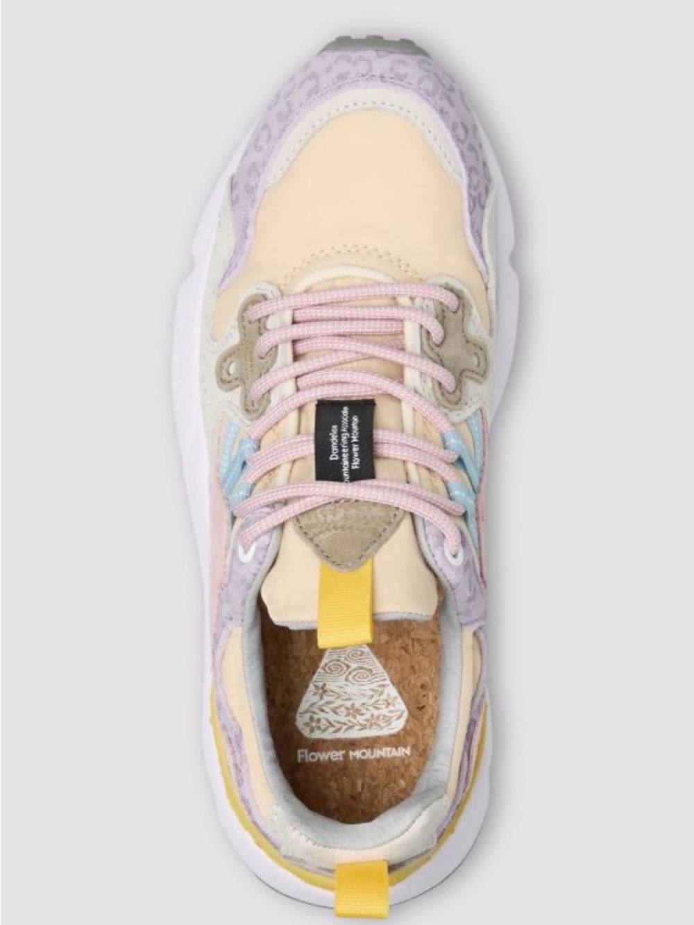 NWT Flower Mountain YAMANO 3 WOMAN Suede and fabric sneakers Lilac-Salmon-Pink - Picture 2 of 15